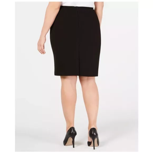 Calvin Klein Plus Size Soft Crepe Pencil Skirt - Black 18W - Image 2