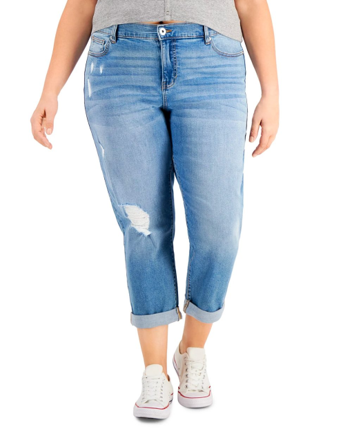 Celebrity Pink Trendy Plus Size Midrise The Bestie Girlfriend Cuffed Jeans 20 - Image 2