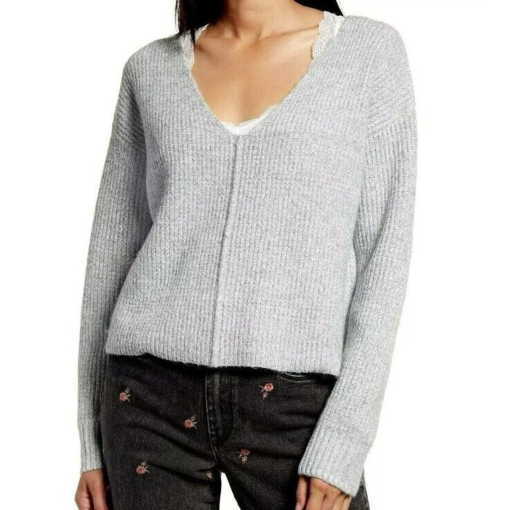 Women's Bp. Weekend V-Neck Sweater, Size Small - Grey S - Image 2