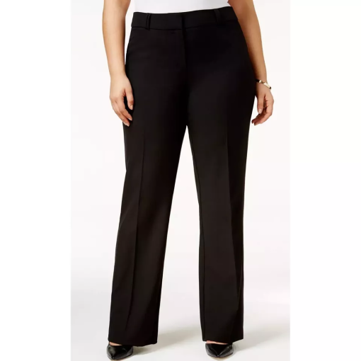 Alfani Plus Size Curvy Bootcut Tummy-Control Pants, - Deep Black 18W - Image 2