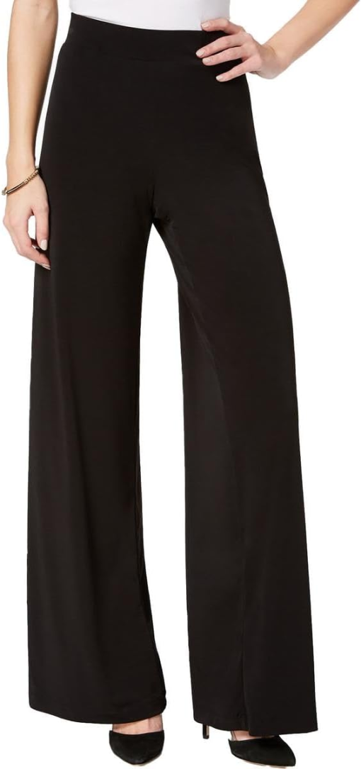 NY Collection Wide Leg Pull on Palazzo Pants PL - Image 2