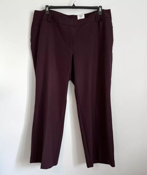 Alfani Plus & Petite Plus Size Curvy Bootcut Tummy-Control Pants - Rich Malbec 16W - Image 3