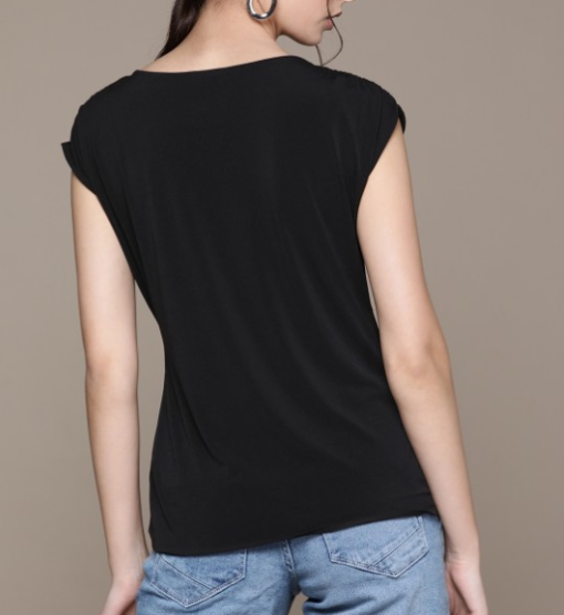 Alfani Petite Twist-Waist Cap-Sleeve Top, PM - Image 2