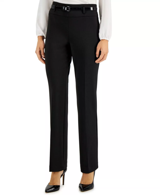 Kasper Petite Belted Bootcut Pants - Black PXL - Image 2