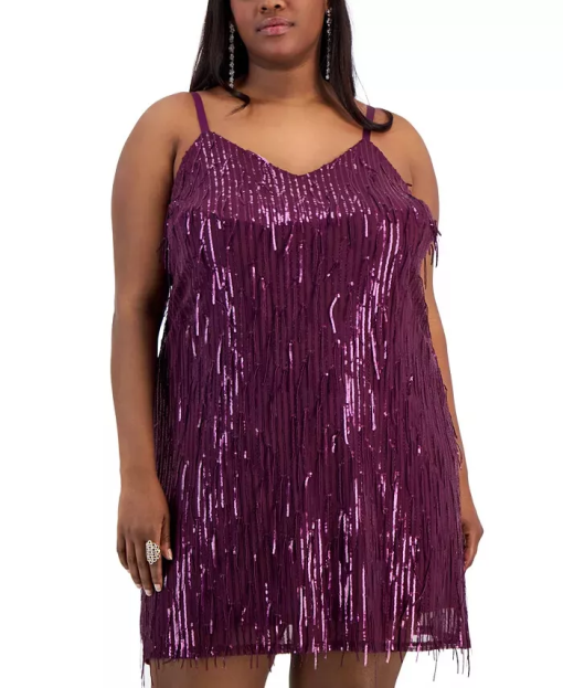 City Studios Women's Plus Sequined Mini Cocktail and Party Dress 3X - Image 2