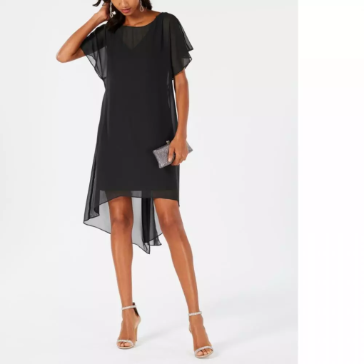 Adrianna Papell Women's Chiffon Overlay Cocktail Dress L - Image 2