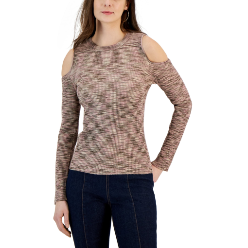 I.n.c. International Concepts Women's Cold Shoulder Space Dye Sweater,  L - Image 2