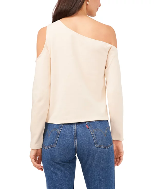 1.State Women's Asymetric Cold-Shoulder Blouse L - Image 2