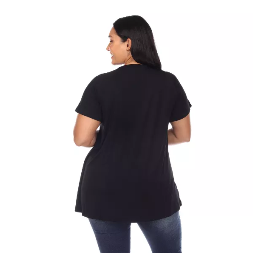 White Mark Women S Plus Size Crisscross Neck Short Sleeve Top 3XL - Image 2