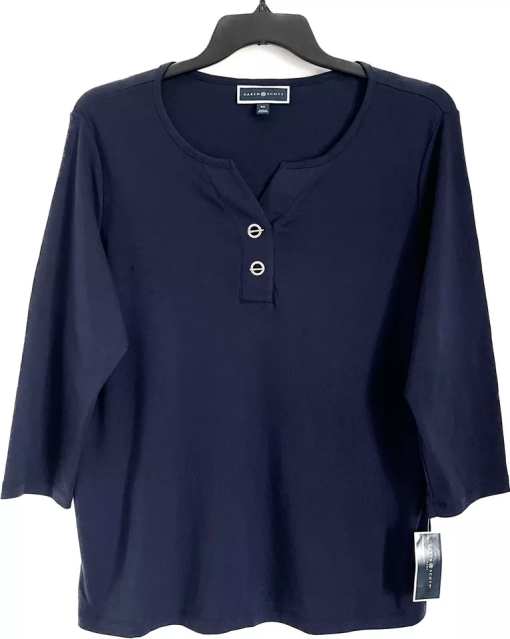 Karen Scott Plus Size Toggle-Neck Top 1X - Image 3