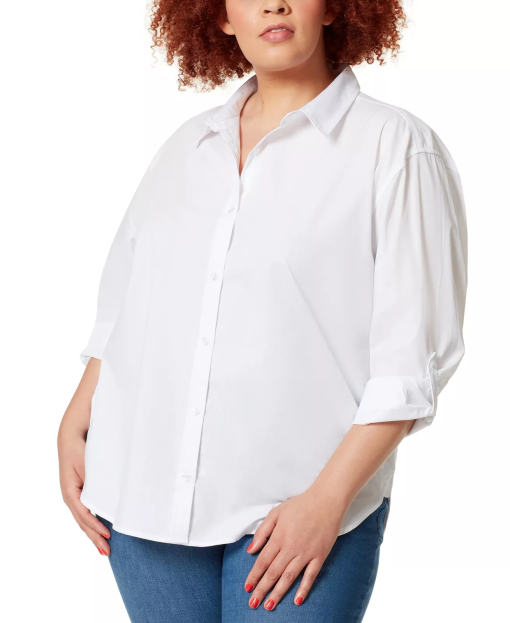 Gloria Vanderbilt Plus Size Amanda Shirt - Pink Parasol 3X - Image 2