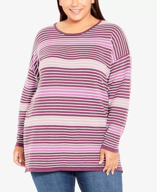 SWEATER HANNAH STRIPE  - Lilac Combo - 16 - Image 2