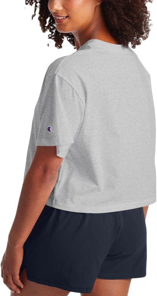 Champion Crewneck Short Sleeve Celestial The Cropped Tee T-shirt in Oxford Gray 2XL - Image 2