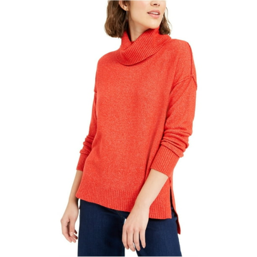 BECCA TILLEY X BAR III Women's Red Long Sleeve Turtle Neck Sweater S - Image 3