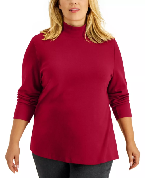 Karen Scott Plus Size Mock-Neck Top 0X - Image 2