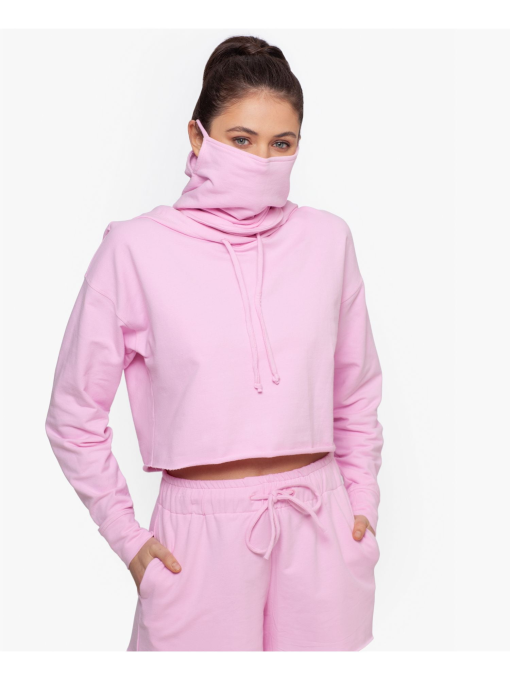 BAM by BETSY & ADAM Women's Pink Stretch Long Sleeve Hoodie Top L - Image 2