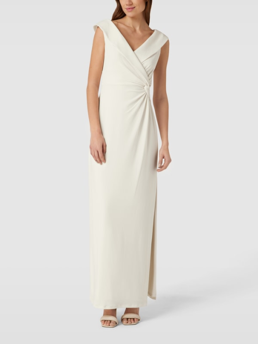 LAUREN Ralph Lauren Jersey Off-the-Shoulder Gown (Mascarpone Cream) Women's Dress 4 - Image 2