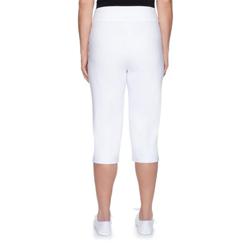 Alfred Dunner Womens Petite Allure Stretch White Capri 16P - Image 2