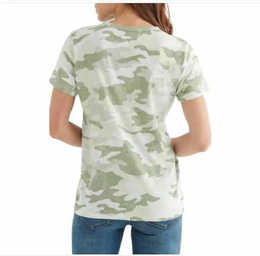 Lucky Brand the Essential Crew Camo top L - Image 2