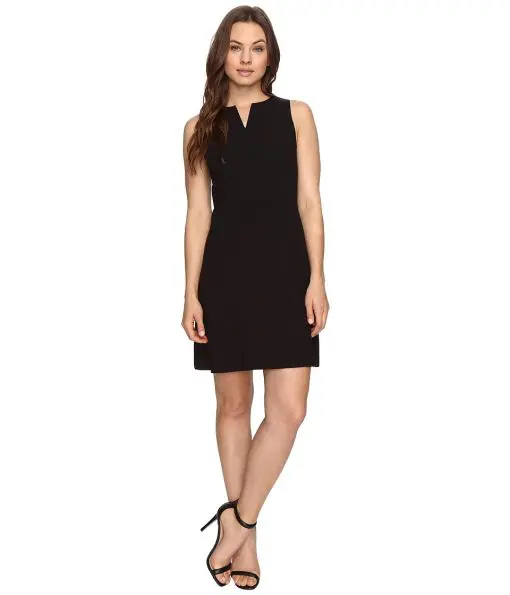 Kensie Stretch Crepe Dress (Black) Women's Dress L