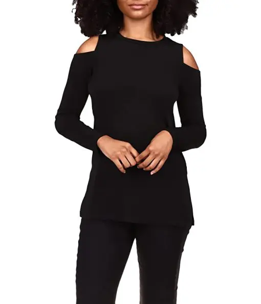 Michael Kors Cold-Shoulder Top, - Black S