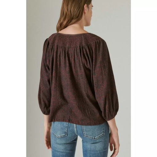 Lucky Brand Smocked-Yoke Top XS - Image 2