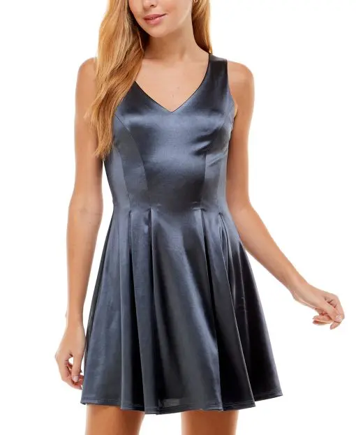 City Studios Juniors Sherri Shine Dress Slate 7