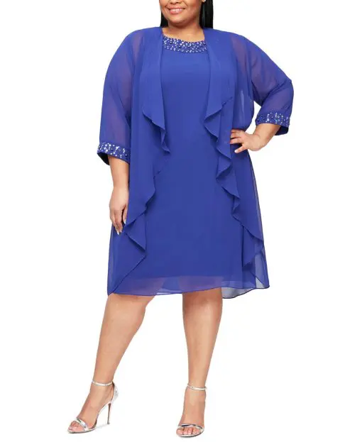 SL Fashions Plus Size Embellished Dress Iris 22W