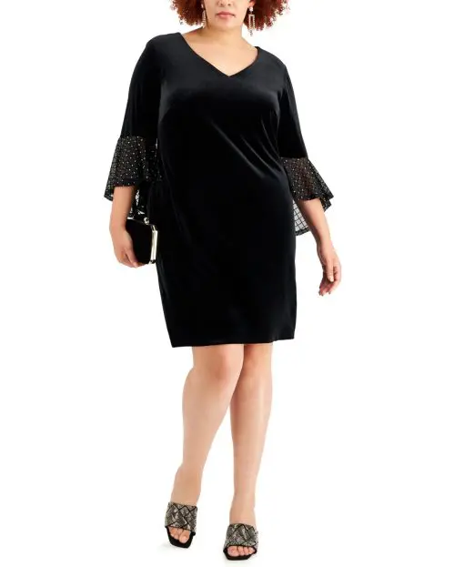 Connected Plus Size Embellished-Ruffled- BlackGold 20W