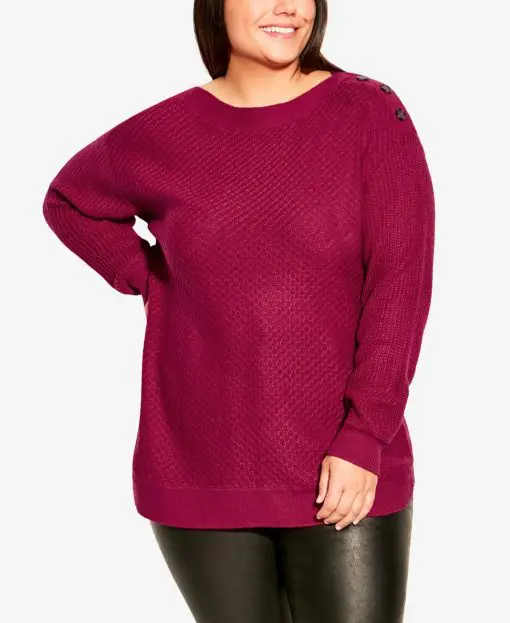 EVANS SWEATER BIRDSEYE - Sangria Red - 22-24