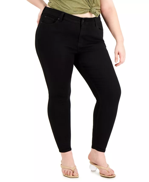 Celebrity Pink Trendy Petite Plus Size Skinny Jeans - Black Rinse 16 - Image 2