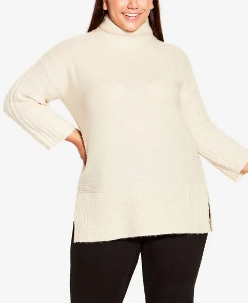 AVENUE Avenue Plus Size Oversize Cowl Cream 22W24W