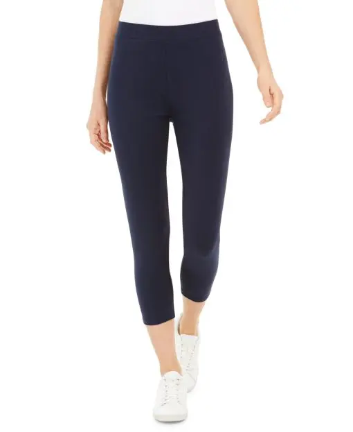 Style & Co Petite Mid-Rise Basic Capri Leggings, - Industrial Blue PS