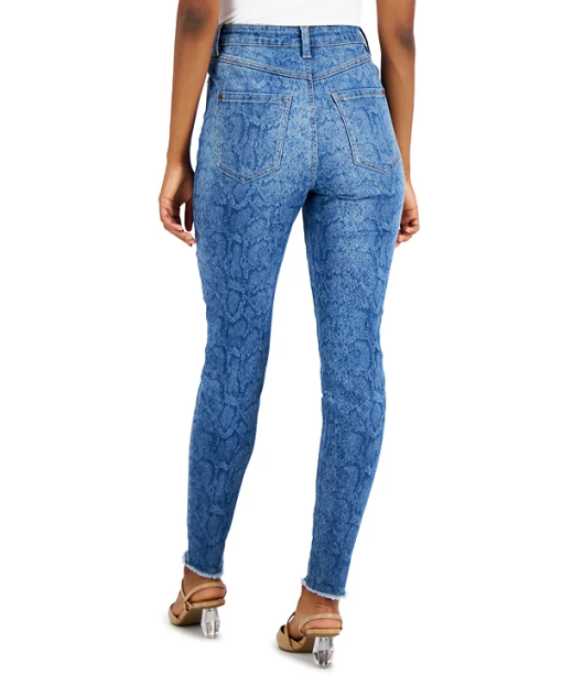 INC Women's High-Rise Snakeskin-Print Skinny Jeans, - Snake Wash 12/31 - Image 2