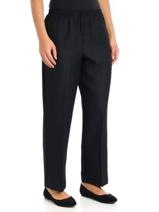 Alfred Dunner Plus Size Pull-On Straight-Leg Black 18WS