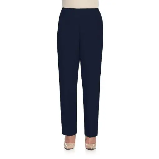 Alfred Dunner Plus Size Pull-On Straight-Leg Navy 22WS