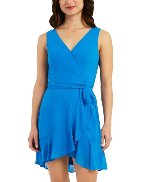 BCX Women's Sleeveless Mini Wrap Dress  XS