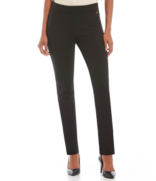 Calvin KleinSlim Straight Pull-On Ponte Pants L - Image 2