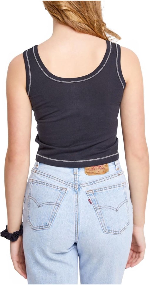 Sundown by Splendid Juniors' Del Ray Cropped Tank Top - Black S - Image 2