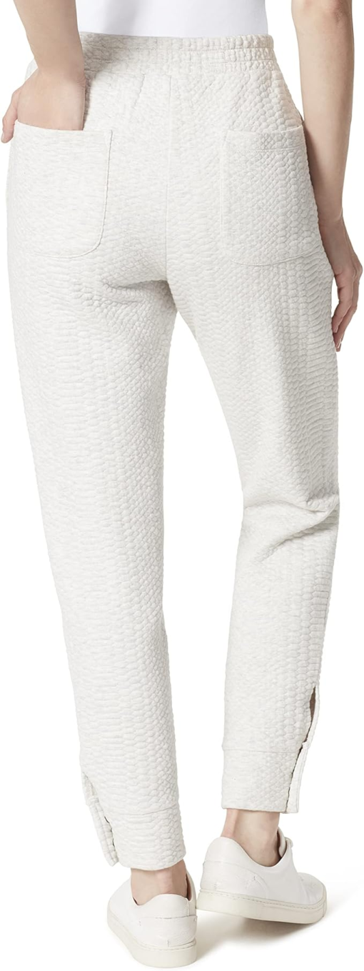 Frayed Denim Women's Natalia Buttoned Cuff Textured Sweatpants White Size X-Large - Image 2