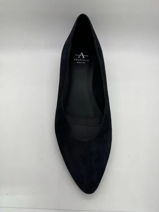 Aquatalia Pettina Dress Suede Low Heel Navy