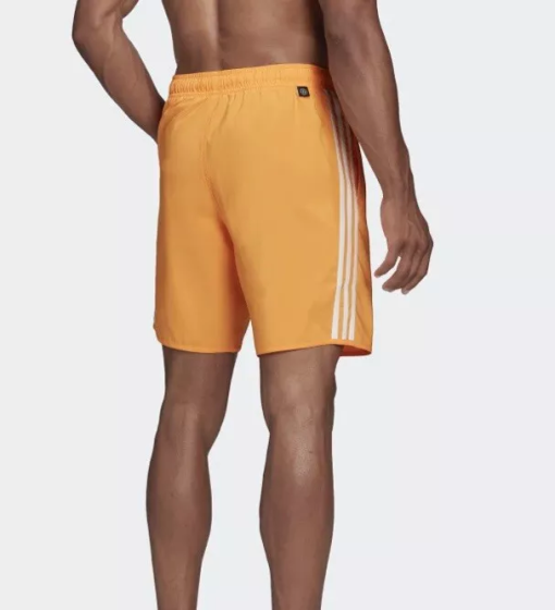 Men's Adidas 3 Stripe Classic Swim Trunks, Size: XL, Brt Orange - Image 2