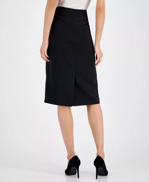 Kasper Women's Petite Stretch Crepe Skimmer Skirt, Black, 8P - Image 2