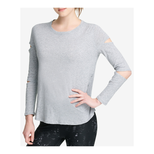 Dkny Sport Cotton Long Cut-Out Sleeve T-Shirt M - Image 2