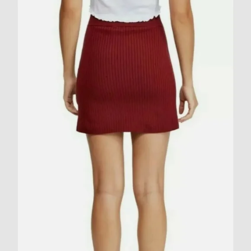 Free People Womens Maroon Mini Faux Wrap Skirt Size M - Image 2