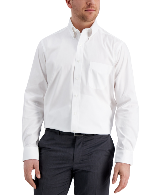 Club Room Men's Regular Fit Pinpoint Dress Shirt,- White XL - Image 2