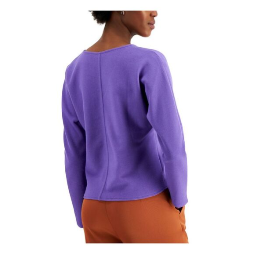 ALFANI Womens Purple V Neck Sweater M - Image 3