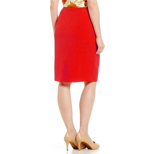 Kasper Womens Stretch Crepe Slim Skirt 10 Scarlet - Image 3