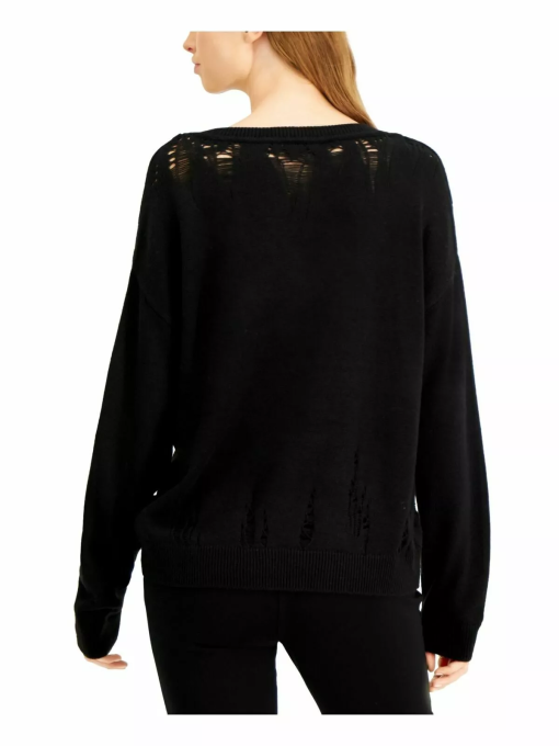 BAR III Womens Black Long Sleeve V Neck Sweater L - Image 3