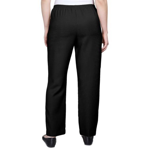 Alfred Dunner Petite Solid Pull-On Pants Black 18 - Image 3